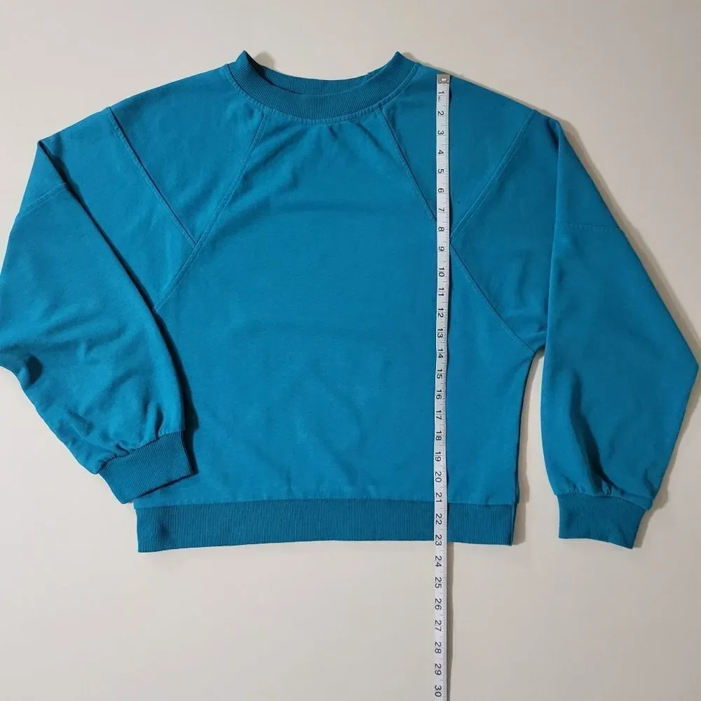 Merokeety Women's Teal Long Sleeve Pullover Top and Shorts Lounge 2-Piece Set